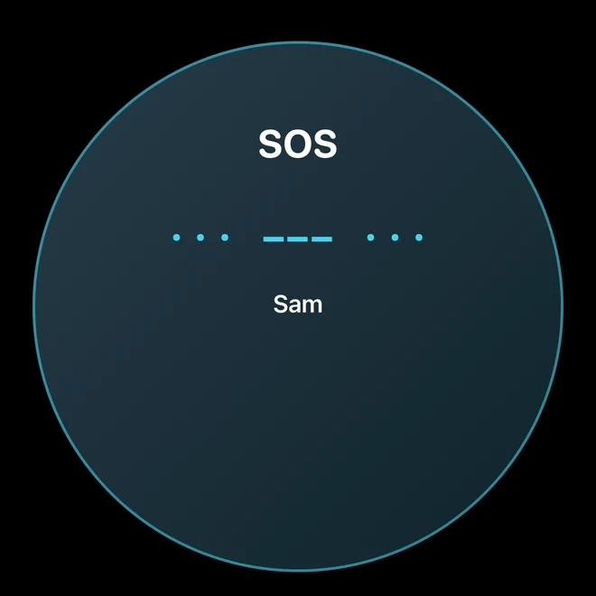 Detail of a real Morse message: SOS from Sam.